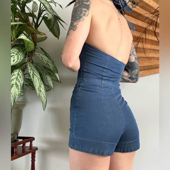 BJ Stretch Denim Romper - Picture 2 of 6